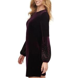 NWT Calvin Klein Velvet Embellished Balloon Purple Size 6